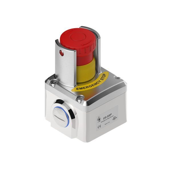 Emergency Stop Device with Shroud 3-Pole Contacts in 316 Stainless Steel