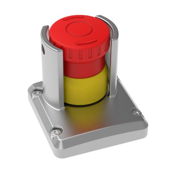 Emergency Stop Device with Shroud 3-Pole Contacts in 316 Stainless Steel