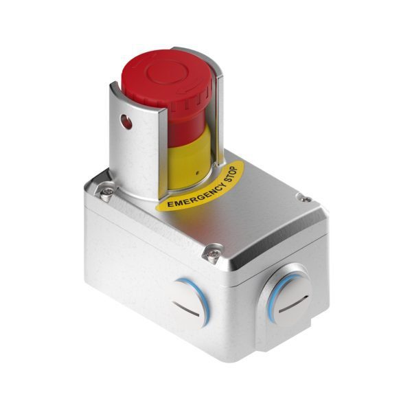 Emergency Stop Device with Shroud 4-Pole Contacts in 316 Stainless Steel