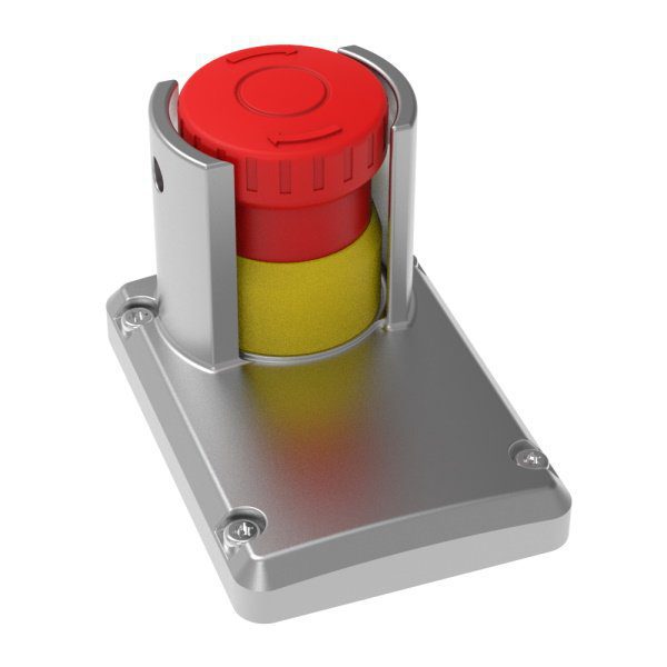 Emergency Stop Device with Shroud 4-Pole Contacts in 316 Stainless Steel