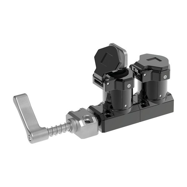 Trapped Key Spring Handle Interlock with Dual Key