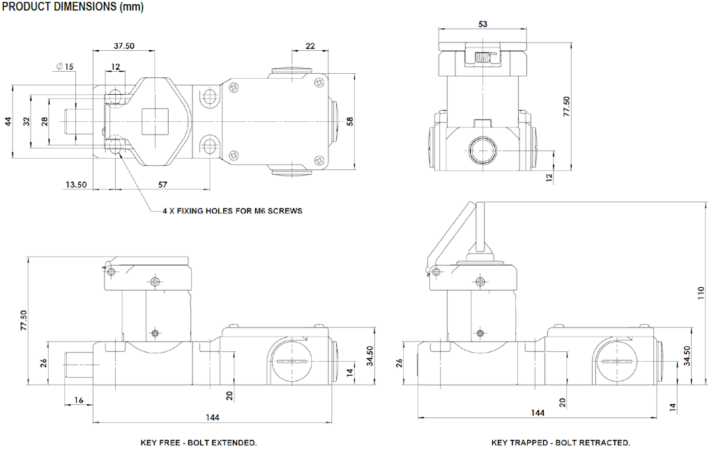 Trapped Key Bolt Interlock with Control Switch