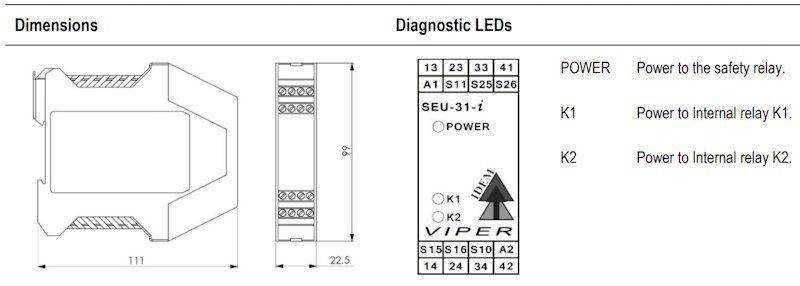 Viper Expansion Unit for SCR-i Safety Relays (SEU-31-i)