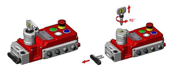 Left-Hand, 4 Control Stations, Trapped Key, Die-Cast